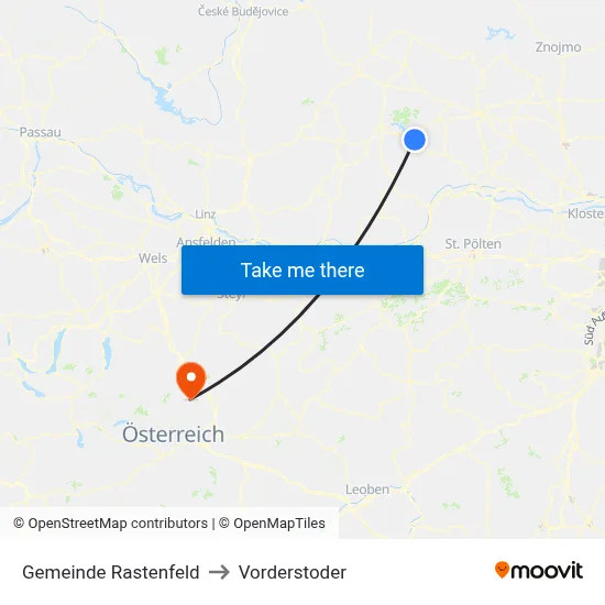 Gemeinde Rastenfeld to Vorderstoder map
