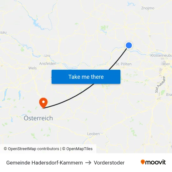 Gemeinde Hadersdorf-Kammern to Vorderstoder map