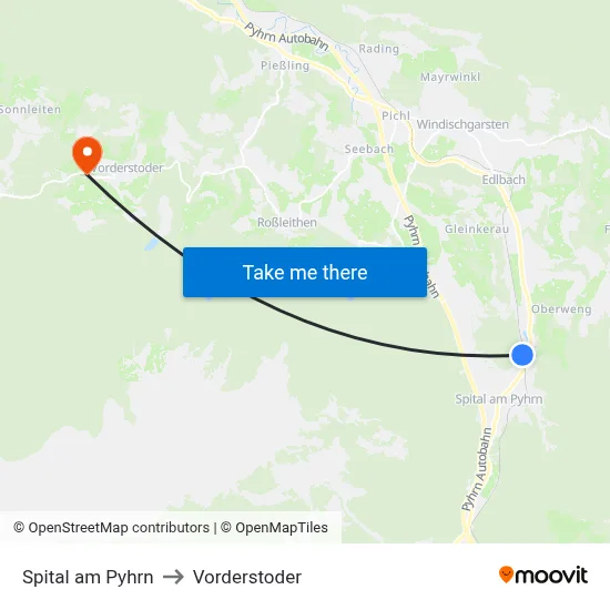 Spital am Pyhrn to Vorderstoder map