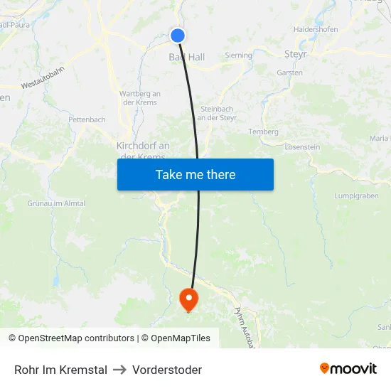 Rohr Im Kremstal to Vorderstoder map