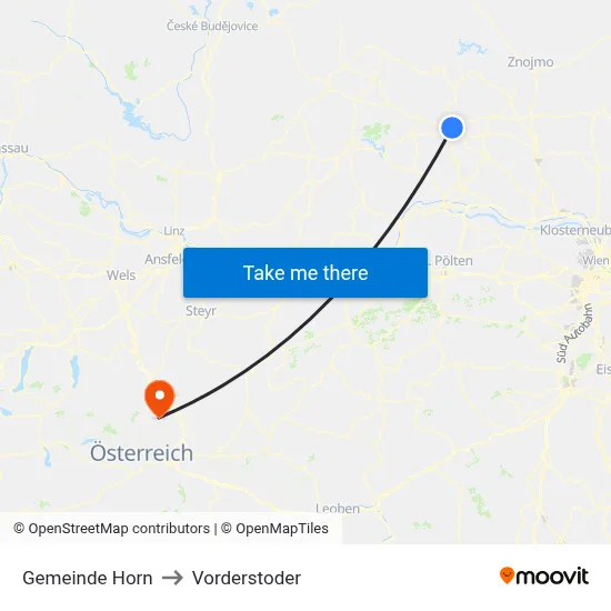 Gemeinde Horn to Vorderstoder map