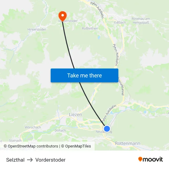 Selzthal to Vorderstoder map