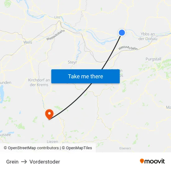 Grein to Vorderstoder map