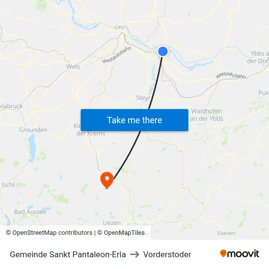 Gemeinde Sankt Pantaleon-Erla to Vorderstoder map