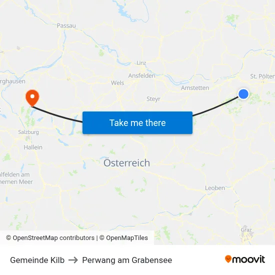 Gemeinde Kilb to Perwang am Grabensee map