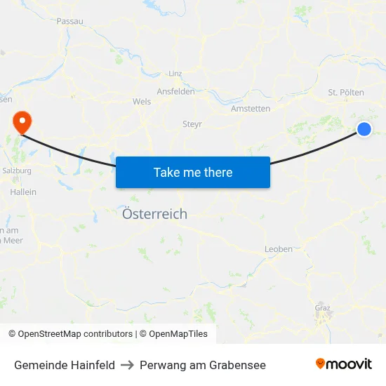 Gemeinde Hainfeld to Perwang am Grabensee map
