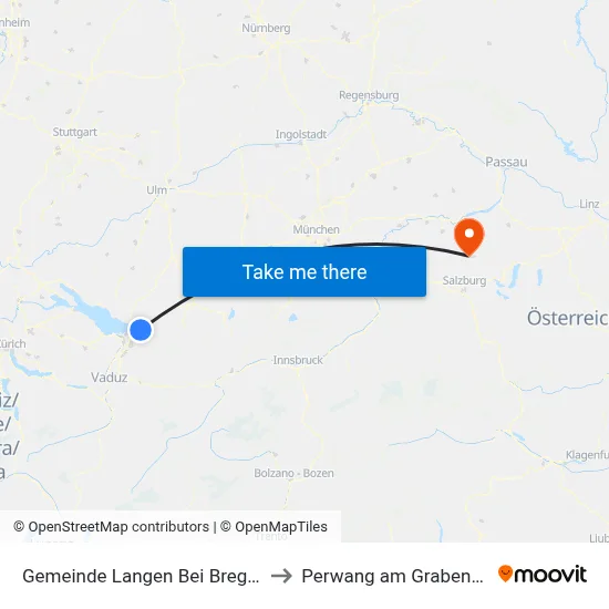 Gemeinde Langen Bei Bregenz to Perwang am Grabensee map