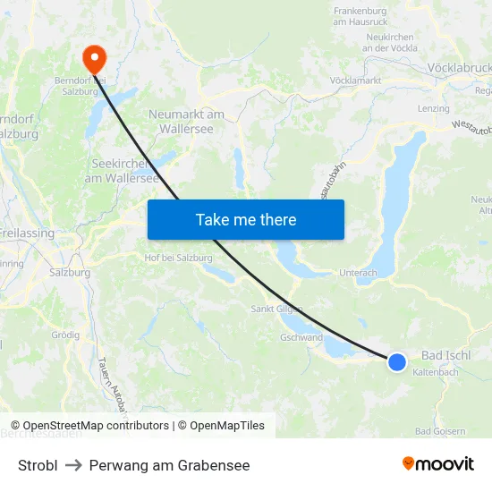 Strobl to Perwang am Grabensee map