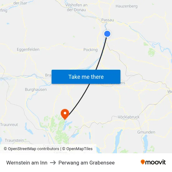 Wernstein am Inn to Perwang am Grabensee map