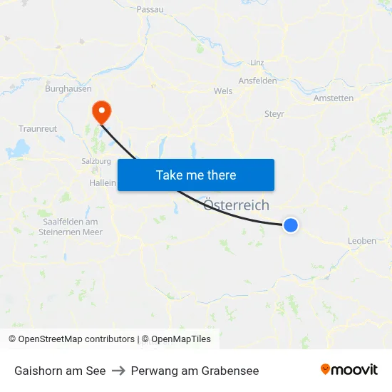 Gaishorn am See to Perwang am Grabensee map