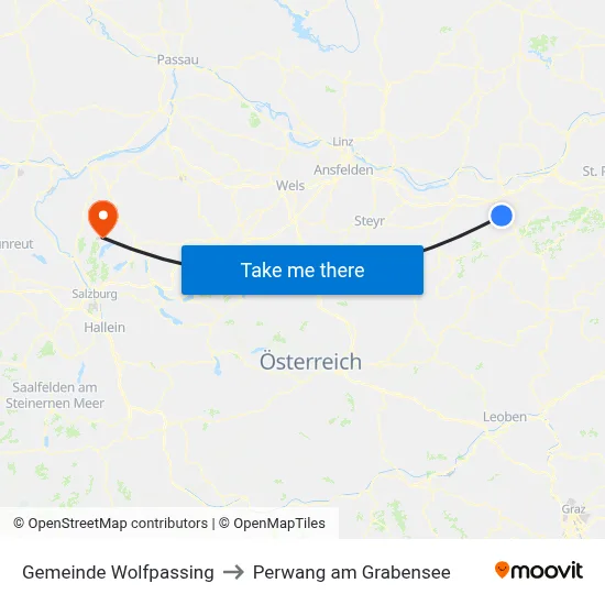 Gemeinde Wolfpassing to Perwang am Grabensee map