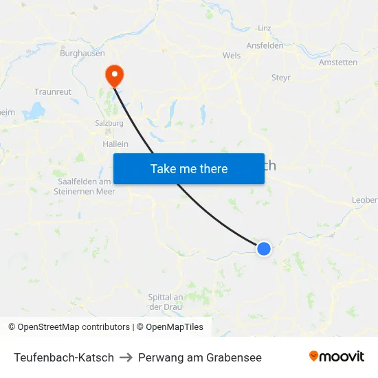 Teufenbach-Katsch to Perwang am Grabensee map