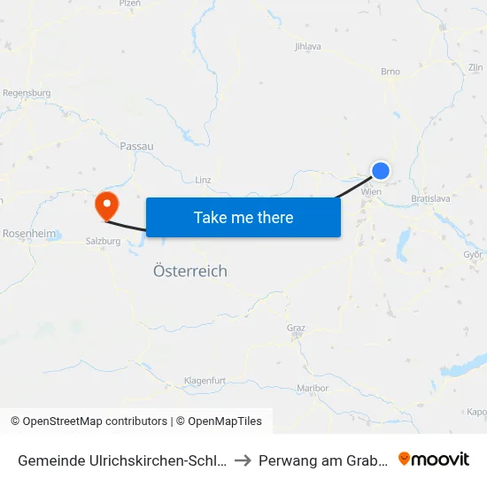 Gemeinde Ulrichskirchen-Schleinbach to Perwang am Grabensee map