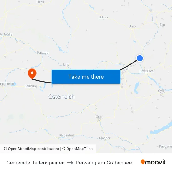 Gemeinde Jedenspeigen to Perwang am Grabensee map
