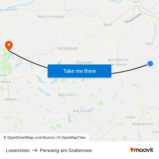 Losenstein to Perwang am Grabensee map