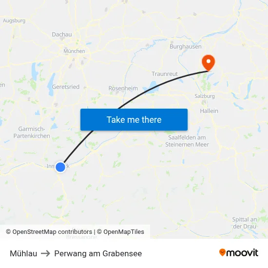 Mühlau to Perwang am Grabensee map