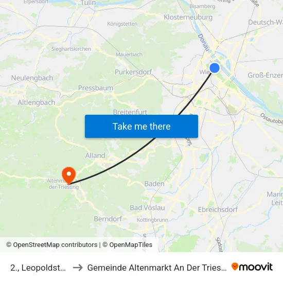 2., Leopoldstadt to Gemeinde Altenmarkt An Der Triesting map