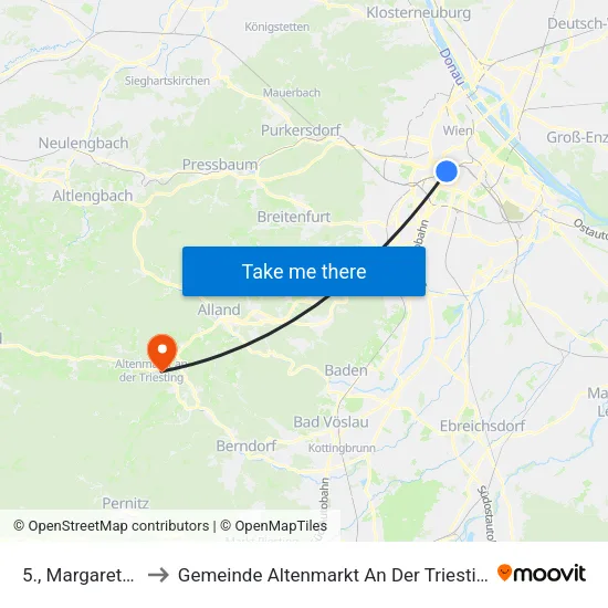5., Margareten to Gemeinde Altenmarkt An Der Triesting map