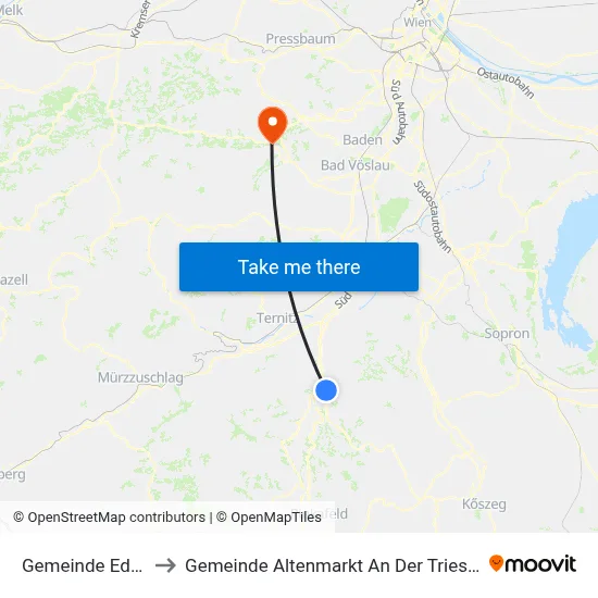 Gemeinde Edlitz to Gemeinde Altenmarkt An Der Triesting map