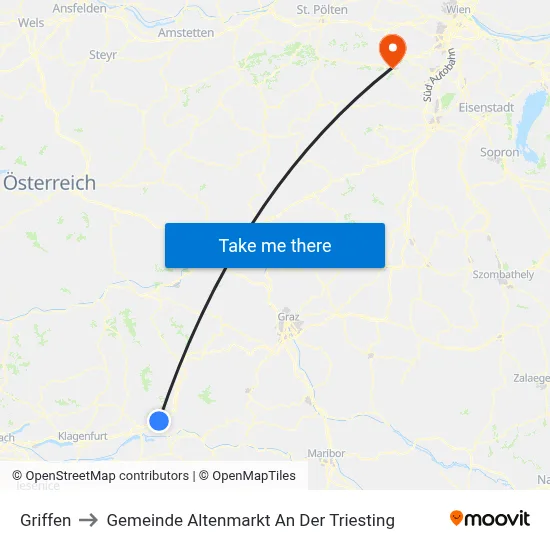 Griffen to Gemeinde Altenmarkt An Der Triesting map
