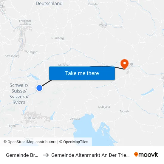 Gemeinde Brand to Gemeinde Altenmarkt An Der Triesting map