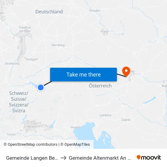 Gemeinde Langen Bei Bregenz to Gemeinde Altenmarkt An Der Triesting map