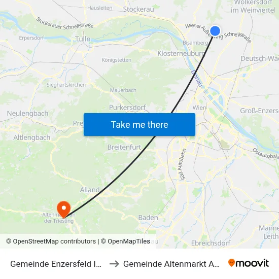 Gemeinde Enzersfeld Im Weinviertel to Gemeinde Altenmarkt An Der Triesting map