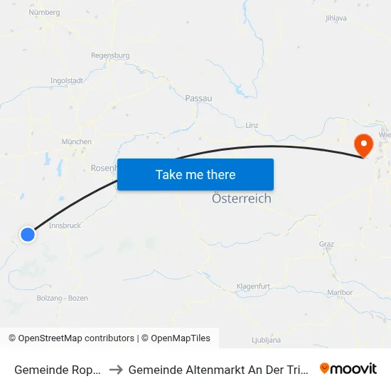 Gemeinde Roppen to Gemeinde Altenmarkt An Der Triesting map