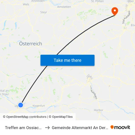 Treffen am Ossiacher See to Gemeinde Altenmarkt An Der Triesting map
