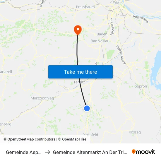 Gemeinde Aspang to Gemeinde Altenmarkt An Der Triesting map