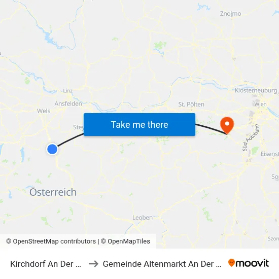 Kirchdorf An Der Krems to Gemeinde Altenmarkt An Der Triesting map