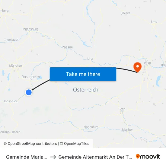 Gemeinde Mariastein to Gemeinde Altenmarkt An Der Triesting map
