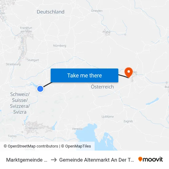 Marktgemeinde Hard to Gemeinde Altenmarkt An Der Triesting map