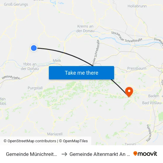 Gemeinde Münichreith-Laimbach to Gemeinde Altenmarkt An Der Triesting map
