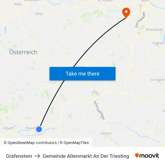 Grafenstein to Gemeinde Altenmarkt An Der Triesting map