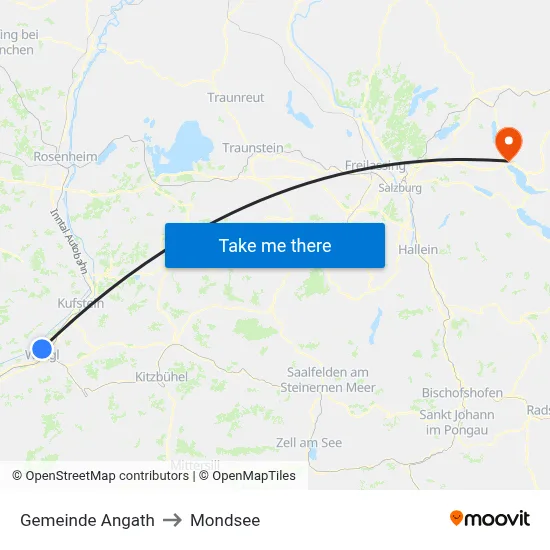 Gemeinde Angath to Mondsee map