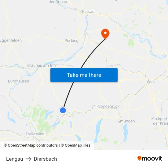 Lengau to Diersbach map
