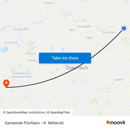 Gemeinde Pöchlarn to Mittersill map