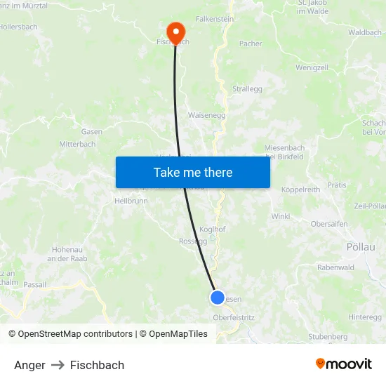Anger to Fischbach map
