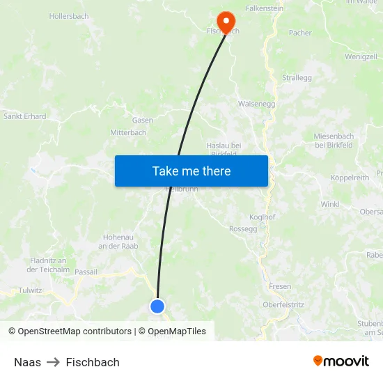 Naas to Fischbach map