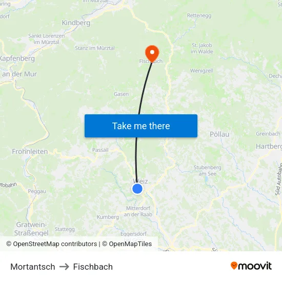 Mortantsch to Fischbach map