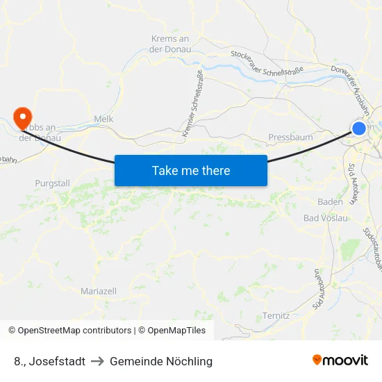 8., Josefstadt to Gemeinde Nöchling map
