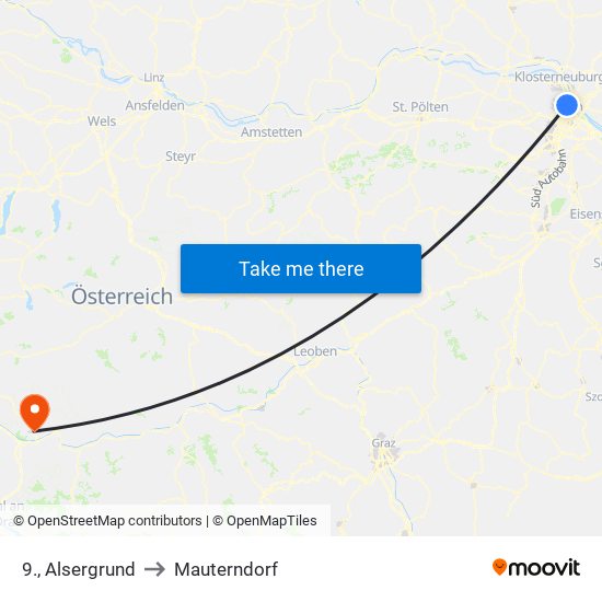 9., Alsergrund to Mauterndorf map