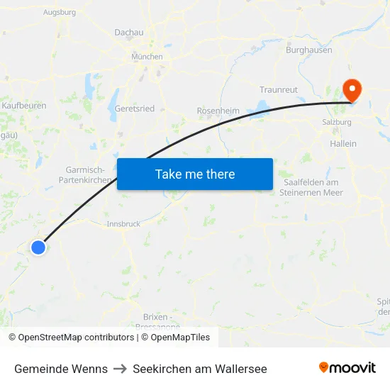Gemeinde Wenns to Seekirchen am Wallersee map
