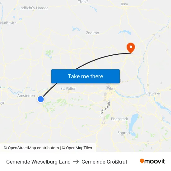 Gemeinde Wieselburg-Land to Gemeinde Großkrut map