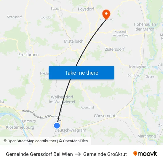 Gemeinde Gerasdorf Bei Wien to Gemeinde Großkrut map