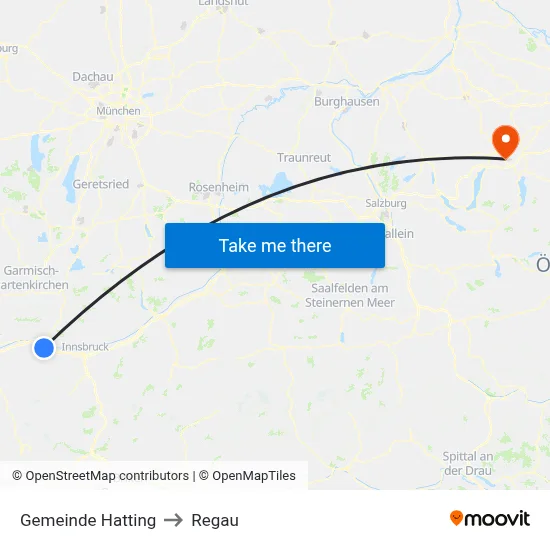Gemeinde Hatting to Regau map