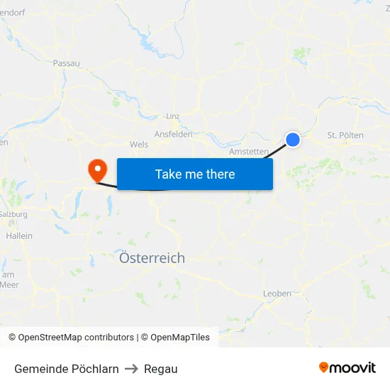 Gemeinde Pöchlarn to Regau map