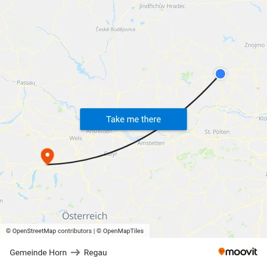 Gemeinde Horn to Regau map