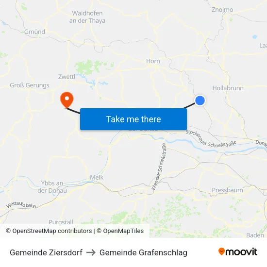 Gemeinde Ziersdorf to Gemeinde Grafenschlag map